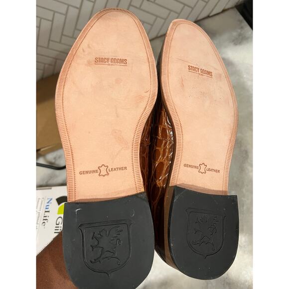Stacy Adams 25322 Cognac Croc Print Loafers Men’s 9.5M Slip-On Dress Shoes main image 5